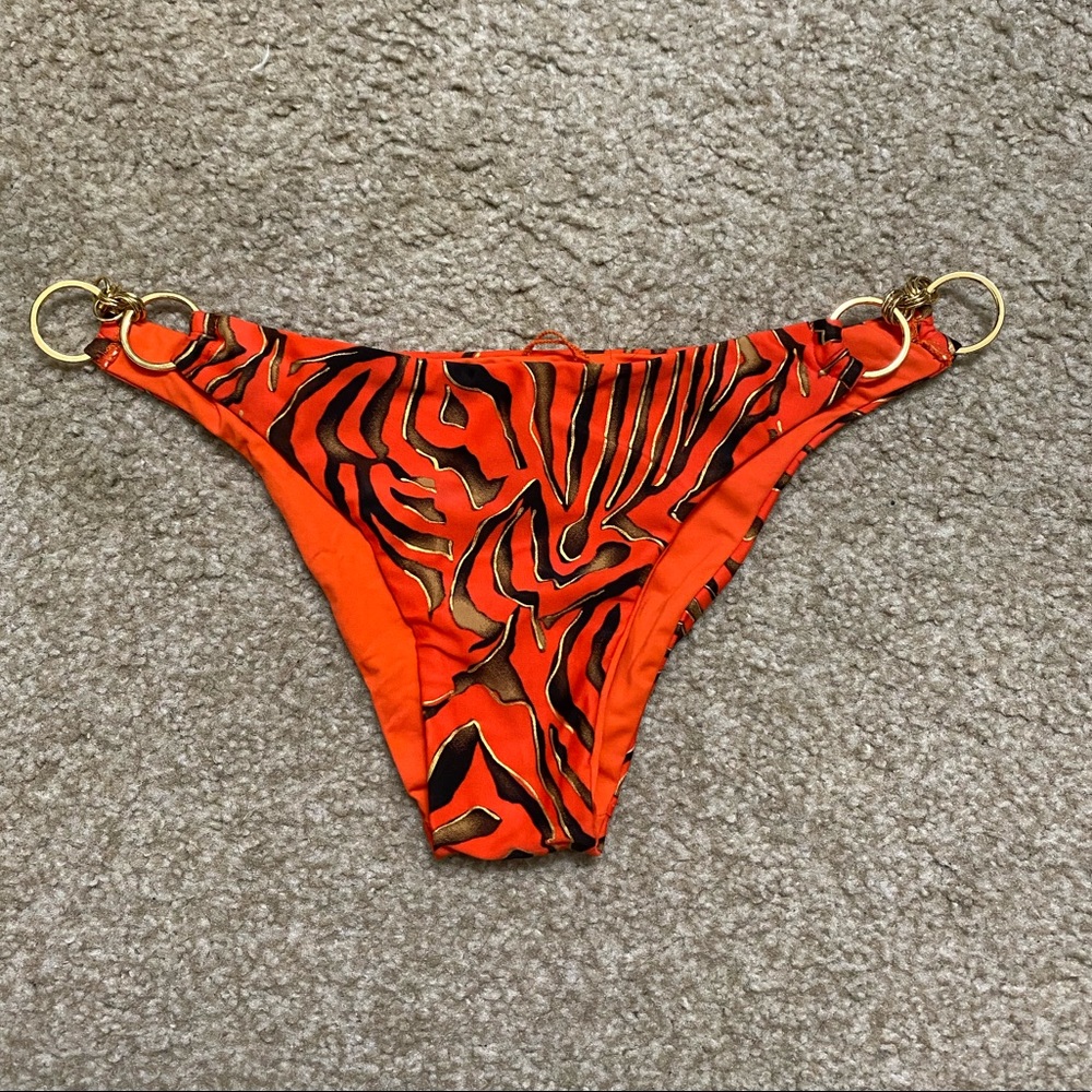 L*Space Orange and Gold Tiger Bikini Bottom